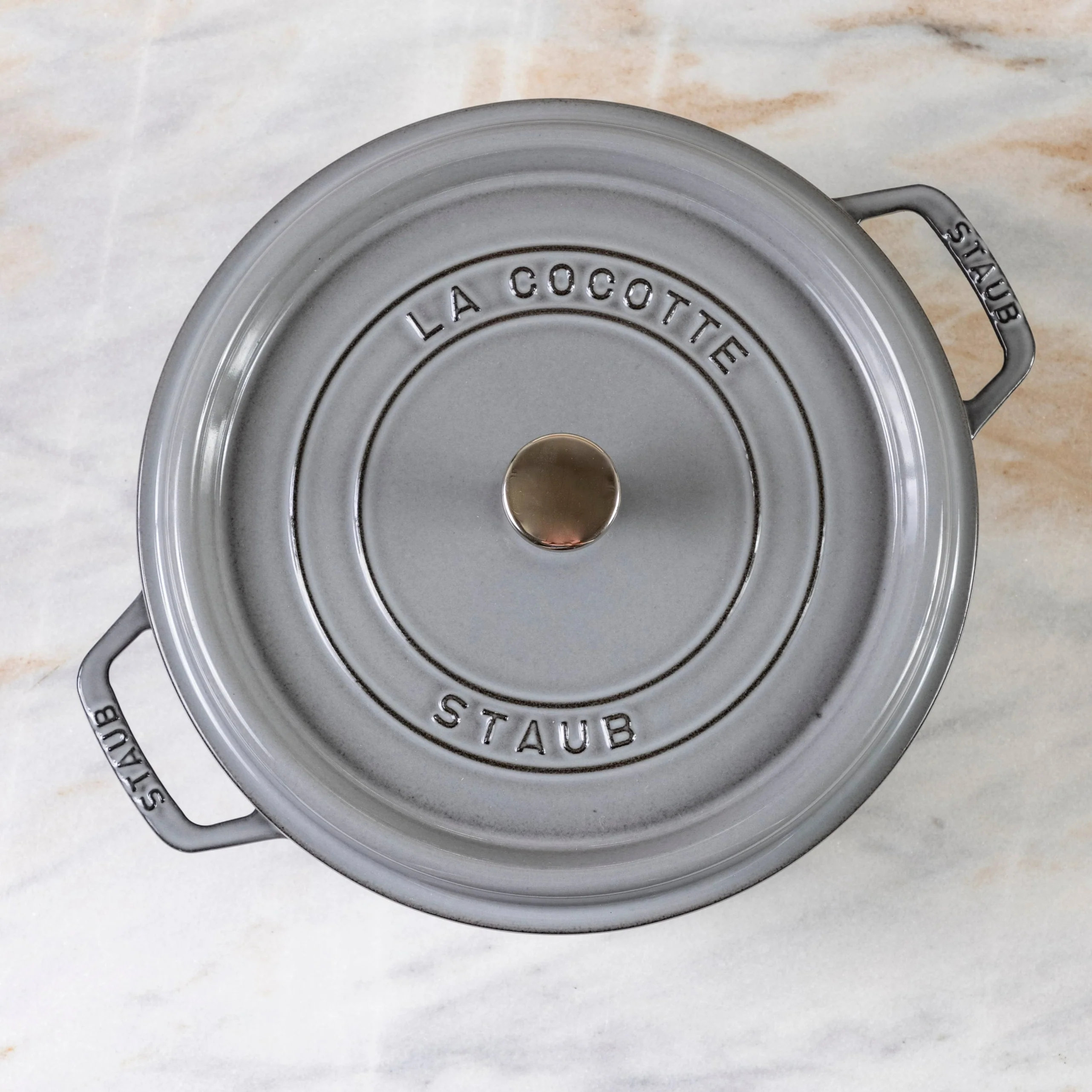Staub Round Cocotte, 5.5qt, Graphite Grey - Image 4