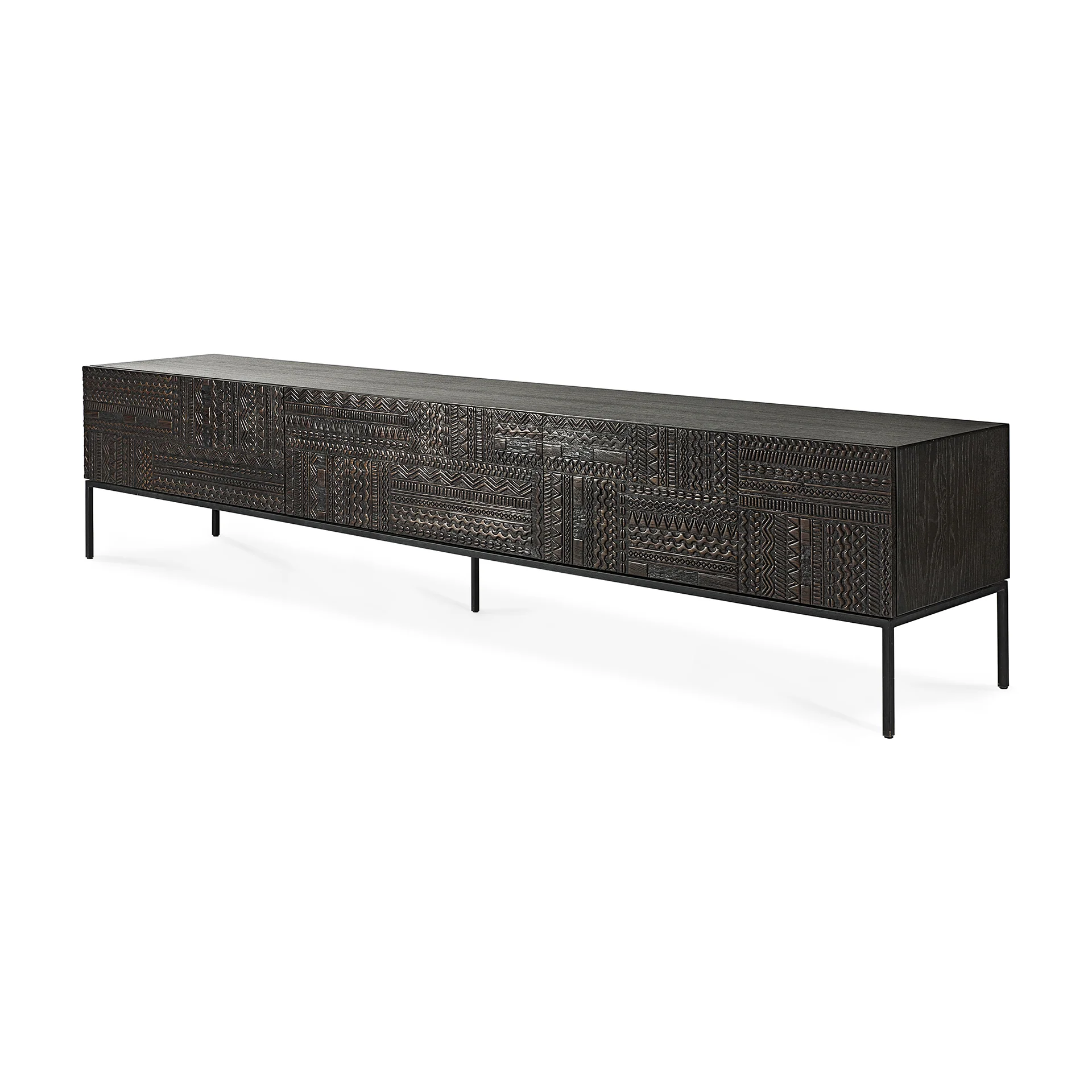 Tabwa Black Teak Media Console, 94.5" - Image 4