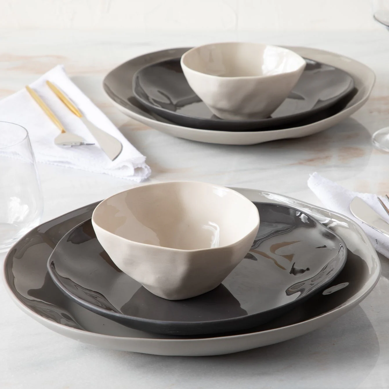 Tam Stoneware Dessert Bowl, Pearl, Set of 4 - Image 2