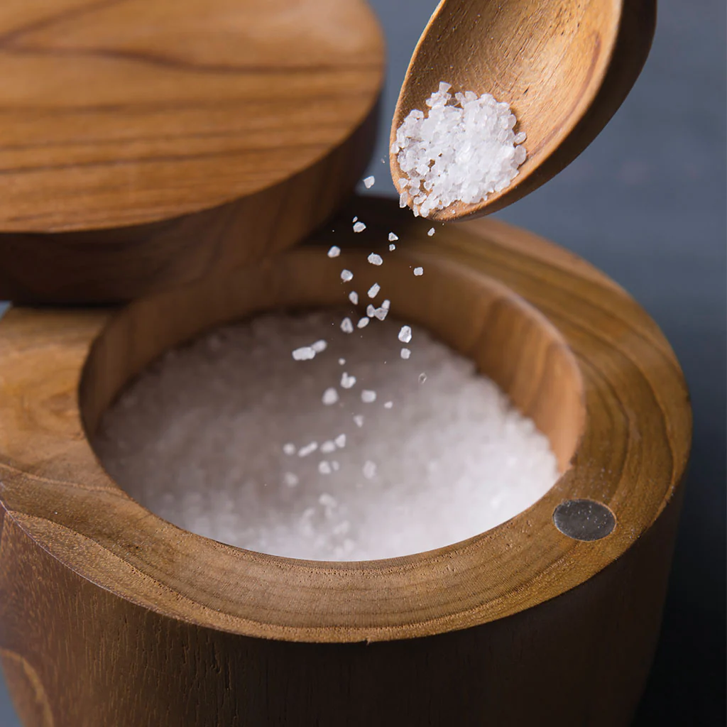 Teak Cellar with Spoon & Pivoting Lid - Image 2