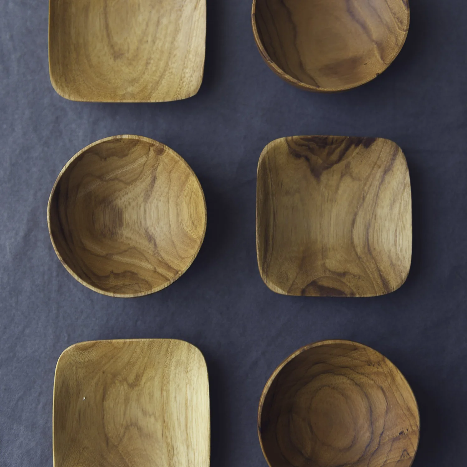 Teak Square Pinch Bowls, Set of 4 - Image 3