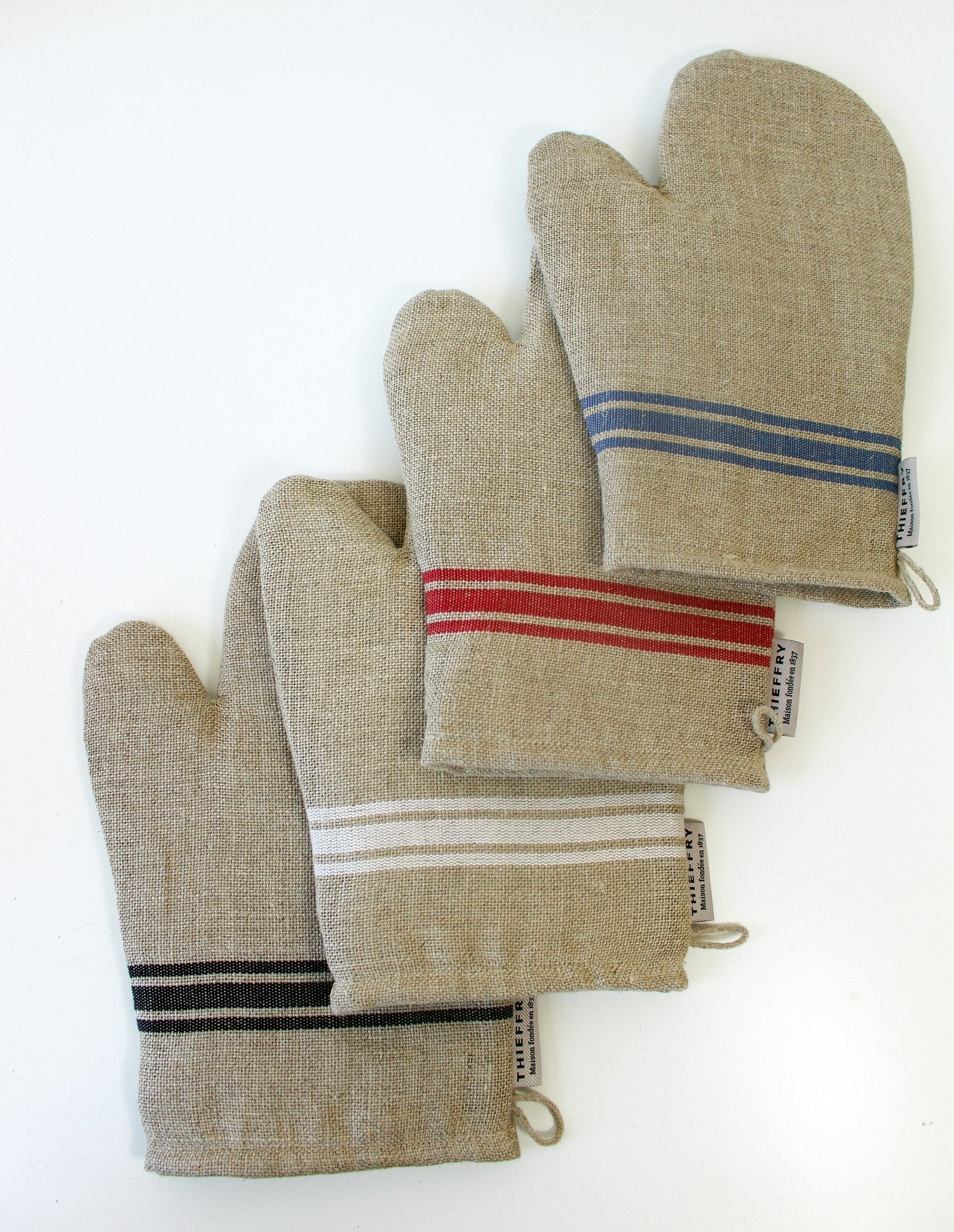 Thieffry Belgian Linen Oven Mitt, Blue - Image 4