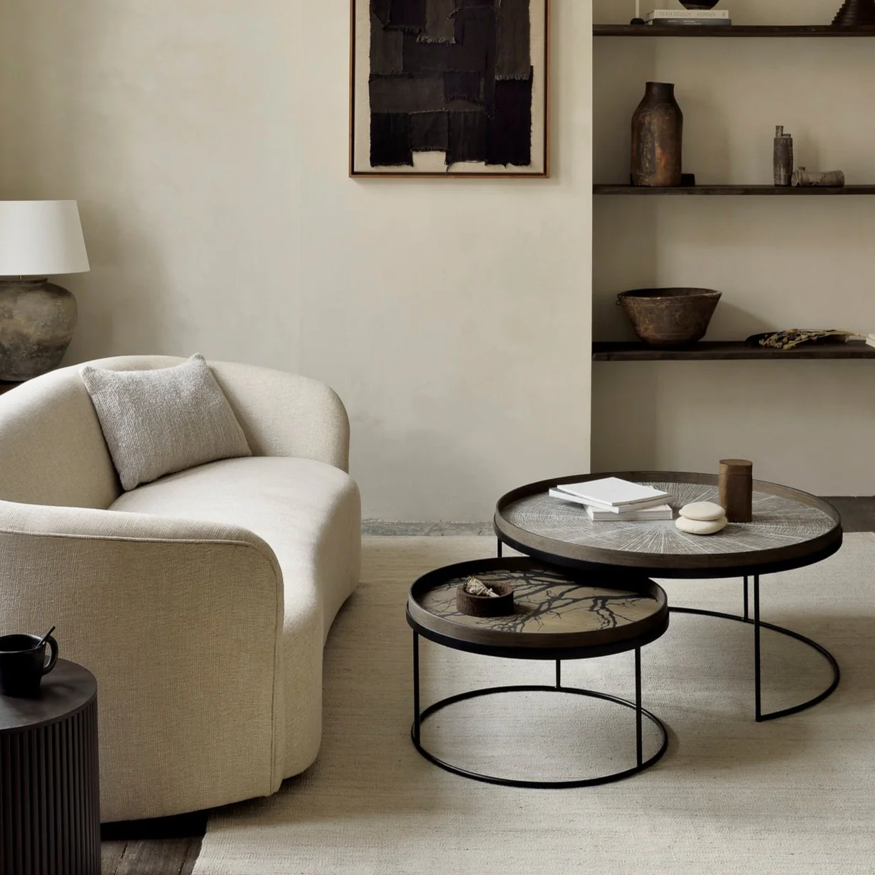 Round Black Tree Tray, Large