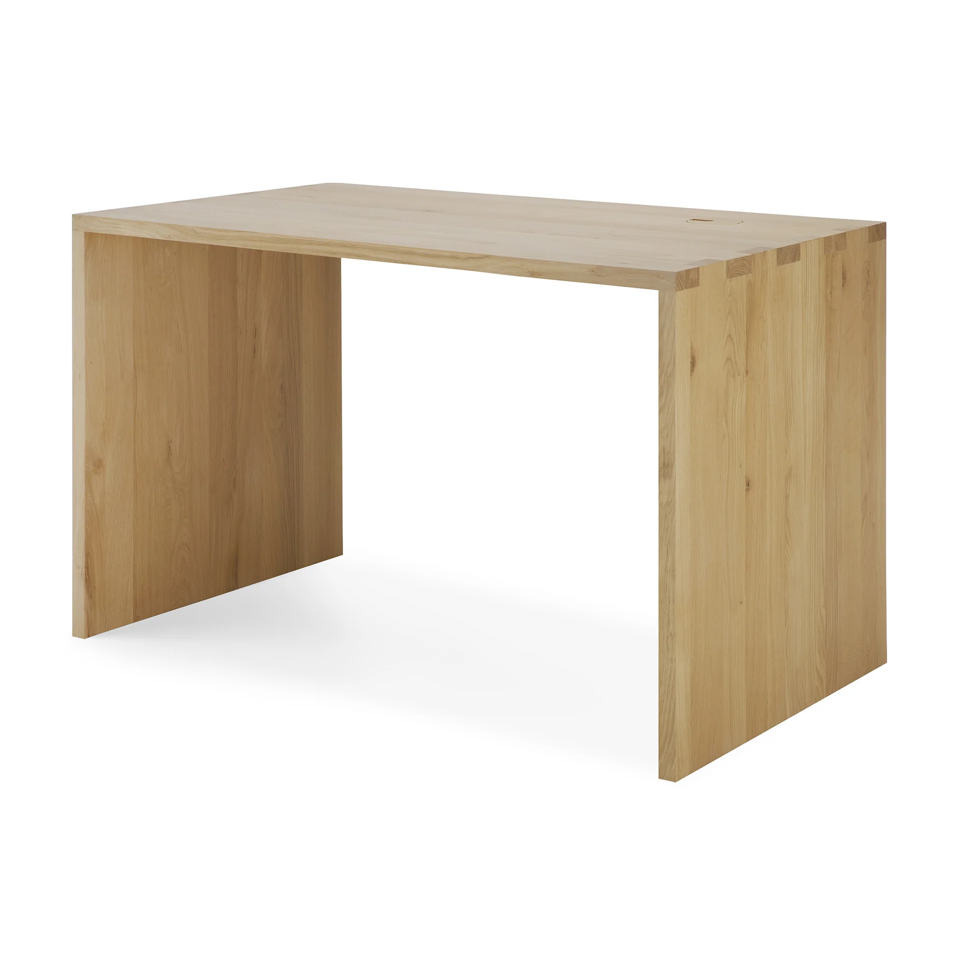 U desk - varnished oak - rectangular - with cable management - Image 2