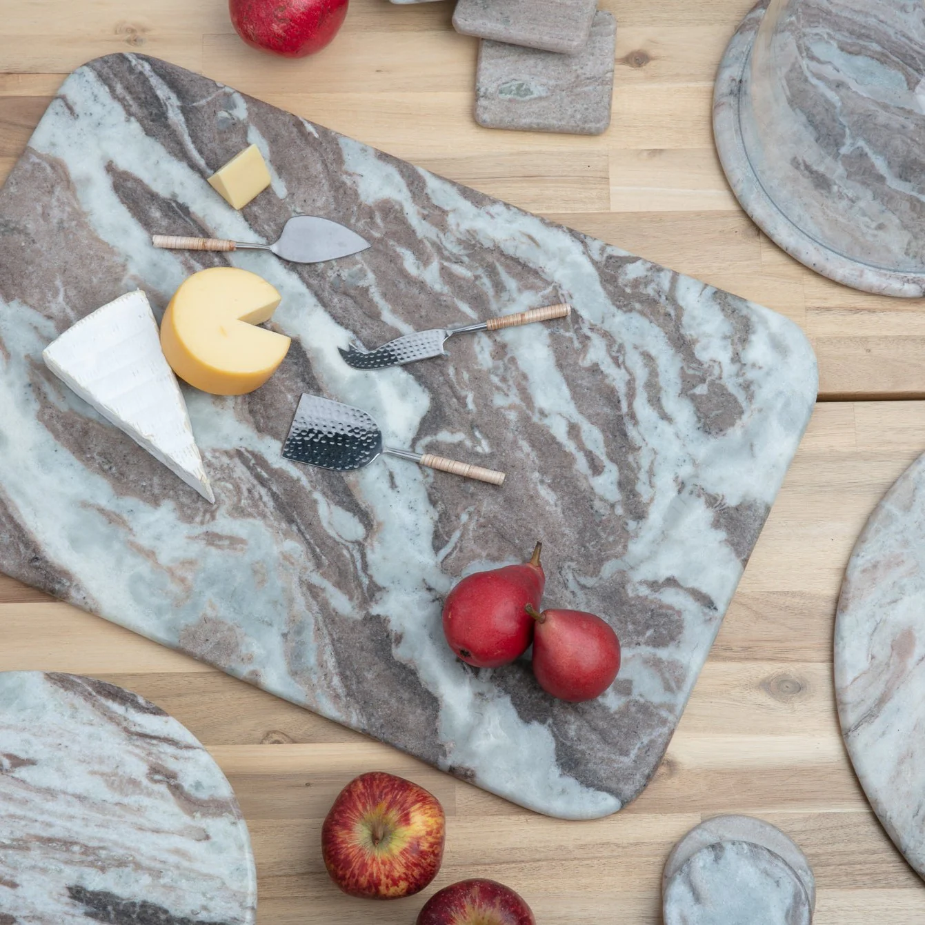 Waterfall Marble Square Coasters, Set of 4 - Image 2